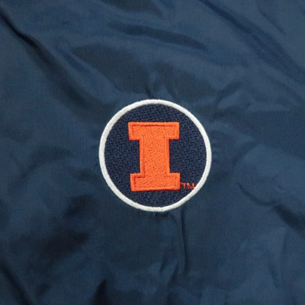 Illinois Fighting Illini Jacket Mens Large Blue Nike Quarter Zip Windbreaker - Picture 4 of 12